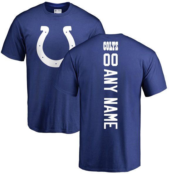 Men Indianapolis Colts NFL Pro Line Royal Custom Backer T-Shirt->->Sports Accessory